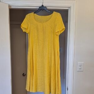 Yuvita 6710 A Linen Dress XS – 100% Linen, Yellow